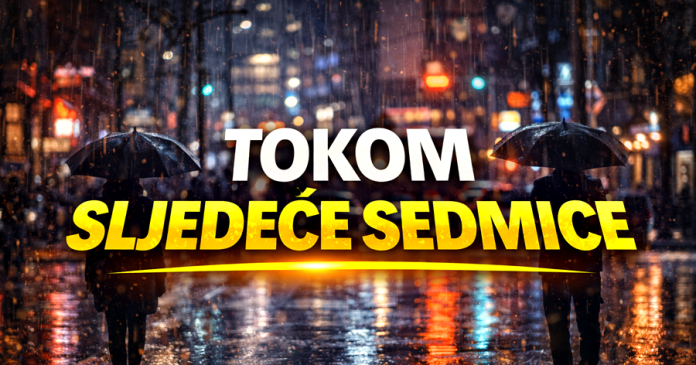 Rainy city night with bold text