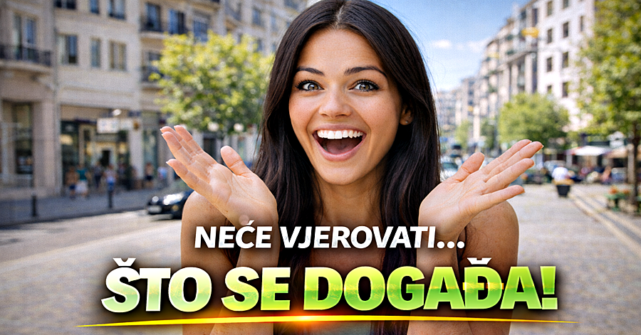 Surprised joy in a European city